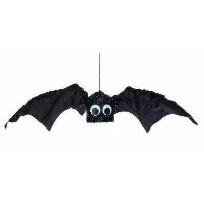 Transpac Fabric 20 in. Black Halloween Shaking Bat Decor