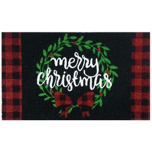 Briarwood Lane Coir Doormat 30x18 Christmas Wreath Natural Fiber For Christmas Coir Doormat - 1 of 2