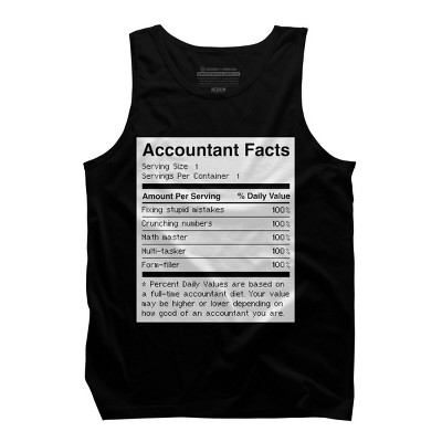 Men's Design By Humans Accountant Nutrition Facts Label By EJamjar Tank Top