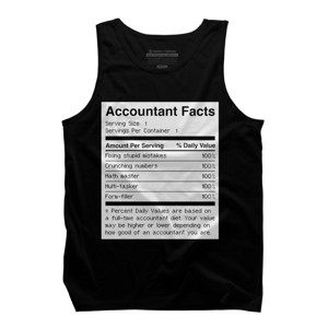 Men's Design By Humans Accountant Nutrition Facts Label By EJamjar Tank Top - 1 of 2