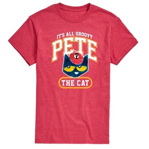 Men's - Pete the Cat - It's All Groovy Collegiate Short Sleeve Graphic T-Shirt - 1 of 4