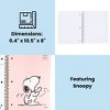 Yoobi 8"x10.5" Peanuts 1 Subject Notebooks Wide Ruled with Pen Pink Snoopy Dance, School Supplies - 3 of 4