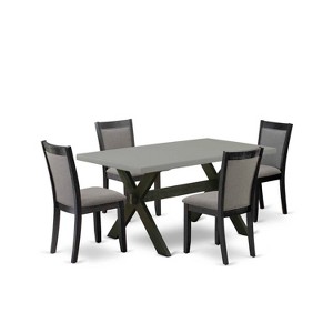 HomeStock 5-Piece Natural Oak Finish Solid Wood Top Dining table with 4 Chairs - 1 of 4