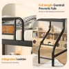 YOOCOZZ Twin Size Low Loft Bed with Stairs & Guardrail, Heavy, Spaces-Saving - Black - 3 of 4