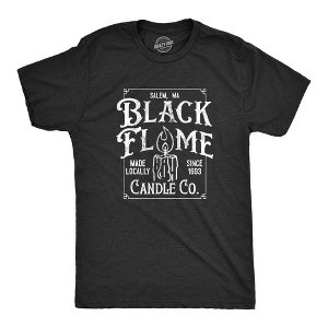 Mens Black Flame Candle Co T Shirt Funny Scary Halloween Candles Company Tee For Guys - Crazy Dog Men's T Shirt - 1 of 4