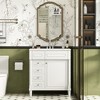 Vynxaria 30 inch Snow White Single Sink Freestanding Bath Vanity with White Ceramic Top Two Deep Drawers One Soft Close Door Adjustable Shelf - 2 of 4