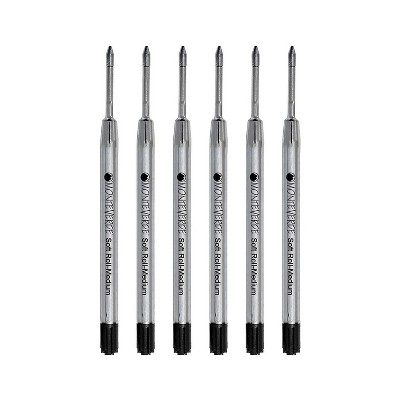 Monteverde Ballpoint Pen Refill Medium Point Black Ink 6 Pack (p133bk) :  Target