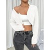 BLUEMING Womens Cardigans Long Sleeve Open Front Crop Cardigan Drop Shoulder Knit Bolero Shrug Sweater Outfits - 3 of 4