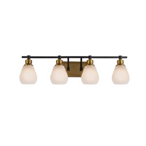 Artcraft Lighting Nelson 4 - Light Vanity in  Brass/Black - 1 of 4