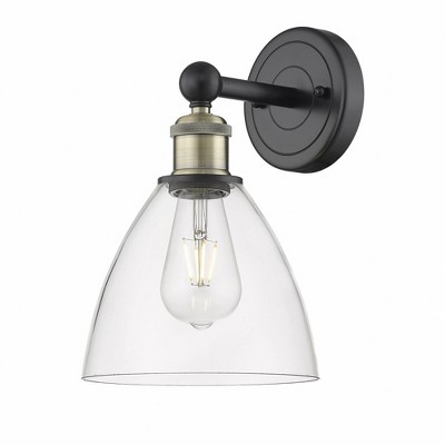 Bristol Glass - 1 Light Wall Sconce In Industrial Style-12 Inches Tall and 7.5 Inches Wide