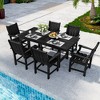 Pamapic 7-Piece HDPE Plastic Patio Outdoor Dining Set with Arm Chairs - 2 of 4