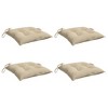 vidaXL Chair Cushion Non Slip Outdoor Patio Seat Cushion Pad Oxford Fabric - Beige 19.7" x 19.7" x 2.8" 4-Pack - 3 of 4