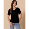 INSPIRE CHIC Women's Cowl Neck Short Sleeve Casual Stretchy Shirts - 2 of 4