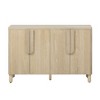 Okak 4-Door Buffet Cabinet with Arc Handles, Wood Storage Sideboard Adjustable Shelves for Dining & Living Room - 3 of 4