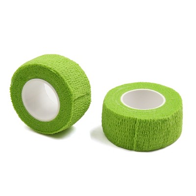 Unique Bargains Non-Woven Self Adhesive Tape Finger Elbow Wrist Ankle Protector Wrap Roll 2Pcs Green