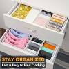 Set of 12 Collapsible Drawer Organizer Bins for Clothes, Closet Organizers and Storage Dividers for Clothing (White) - 3 of 4