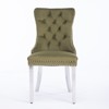 DOMETOUR Modern Velvet Dining Chair Solid Wood with Chrome Stainless Steel Plating Legs Nailhead Trim Set of 2 - 2 of 4