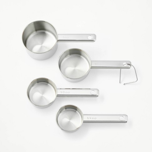 4pc Stainless Steel Measuring Cups Silver - Figmint™ : Target
