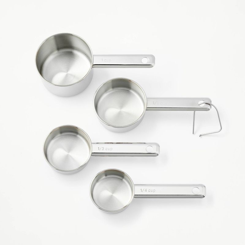 4pc Stainless Steel Measuring Cups - Figmint™, 1 of 5