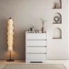 4 Drawer Dresser, Chest of Drawers without Handle, White Dresser for Bedroom, Waterproof Wooden Cabinet with Sturdy Frame for Living Room, Entryway - 2 of 4
