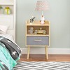NicBex Nightstand with Collapsible Fabric Drawer 2-Tier Storage End Table Wood Side Table with Storage for Bedroom, Living Room - 2 of 4