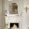Beautyolove 20 in. W x 30 in. H Farmhouse Arched Mixed-Color Wood Framed Windowpane Wall Mirror - 3 of 4