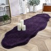 Home Mart Goods Purple Faux Rabbit Fur Fuzzy Soft Fluffy Plush Cozy Shaggy Area Rug - 2 of 4