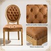 QingMoon French Style Dining Chairs Set of 2, PU Leather Kitchen Chairs, Farmhouse Country Accent Chairs with Wood Legs for Dining Room - 3 of 4