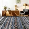 Washable Vintage Printed Rug Non Slip Low Pile Rug Soft Throw Floor Cover Foldable Indoor Carpet for Living Room Bedroom,Grey/5'x7' - 3 of 4