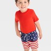 Toddler Boys' 4th of July American Flag Swim Shorts - Cat & Jack™ Red/White/Blue - 3 of 3