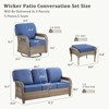 Buenhomino 6PCS Outdoor Furniture Set with 5" Thick Cushion, Outdoor Sofa Couch Set with Swivel Chairs and Ottoman, Brown Wicker Patio Furniture Set - 3 of 4