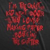 Youth Funny T Shirts Im The Quiet Kid Next Door That Loves Making Paper Boats In The Gutter Halloween Tee For Kids - Crazy Dog Youth T Shirt For - 2 of 4