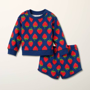 Baby Strawberry Print 2pc Top and Bottom Set - kate spade new york x Target Navy/Red - 1 of 3