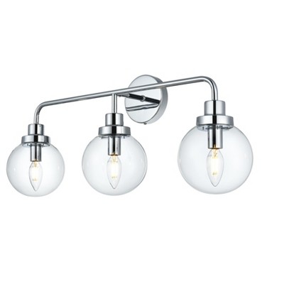 Chrome Clear Glass 3-Light Wall Sconce