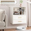 Heynemo 2 Pcs Stackable Cubby Storage Organizers with Drawers, Nightstand with Adjustable Shelf,  Wood Dressers, Cube Dresser Organizer - 3 of 4