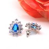 JC Pear Blue Baguette Cz Stud Earrings Women Ginger Lyne Collection - 3 of 4