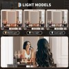 GustoWave Corner Vanity Desk and Stool, Corner Makeup Vanity with LED Lighted Mirror Charging Station and Cabinet for Bedroom, Black - 3 of 4