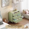 Coucheta 3 Drawer Dresser Fluted Nightstand Deep Drawers Wide Top Wood Organizer Side Table Living Room - 4 of 4
