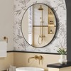 Round Mirror, Bathroom Mirror for Wall, Metal Frame, Easy to Install Ink Black - 3 of 4