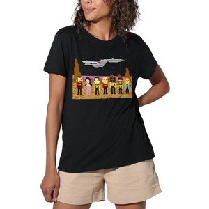 Women's Star Trek Tng Trexel Crew Loose T-Shirt Black - 1 of 4