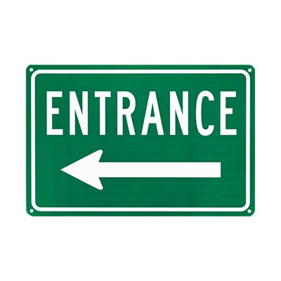 Unique Bargains Aluminum Reflective Rust Free Waterproof Left Arrow Entrance Sign 1 Pc