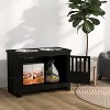 LunaLulinlk Large Elevated Dog Bowls with Storage Cabinet Containing Large 37L Capacity, Black - 3 of 4