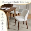 Dining Chair Set of 2, Linen Upholstered Dining Chair with Wood Legs, Wing Backrest, Wooden Kitchen Chair, Kitchen Chairs with Thick Cushions - 3 of 4