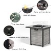 28 Inch Propane Fire Pit Table,50000 BTU Gas Firepits Tempered Glass Tabletop with Windscreen Protector for Outside Garden(Grey+White) - 3 of 4