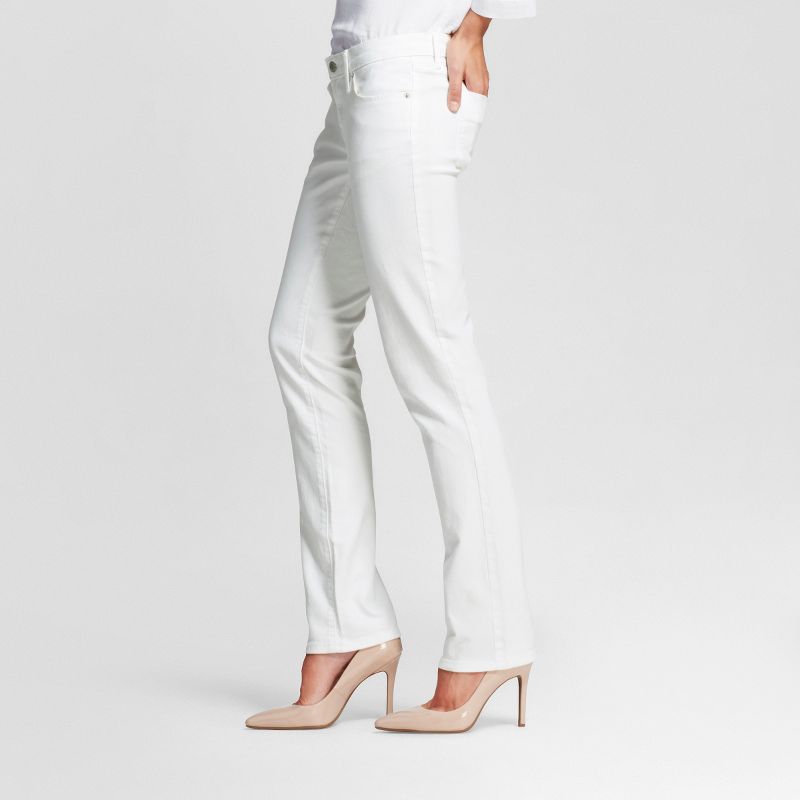 Mid-Rise Straight Leg Jeans (Modern Fit) White 6 - Mossimo&#174;, 4 of 7