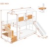 NicBex Twin Over Twin Metal Bunk Bed with Guardrail,House-Shaped Loft Bed with Slide and Storage Stair for Bedroom,Black+Brown/Black/White - 3 of 4