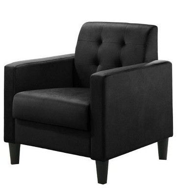 NicBex Velvet Accent Chair,Upholstered Living Room Chairs with Tufted Backrest and Plastic Legs,Cozy Armchair,Accent Chairs for Living Room
