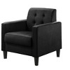 CAVINAS Velvet Accent Chair with Tufted Backrest and Plastic Legs,Cozy Upholstered Living Room Chairs,Reading Chairs for Living Room - 2 of 4