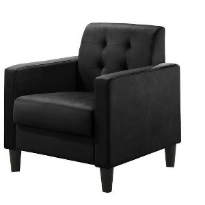 NicBex Velvet Accent Chair,Upholstered Living Room Chairs with Tufted Backrest and Plastic Legs,Cozy Armchair,Accent Chairs for Living Room - 1 of 4