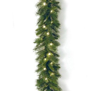 National Tree Company Pre-Lit Artificial Christmas Garland, Green, Winchester Pine, White Lights, Plug In, Christmas Collection, 9 Feet - 1 of 4